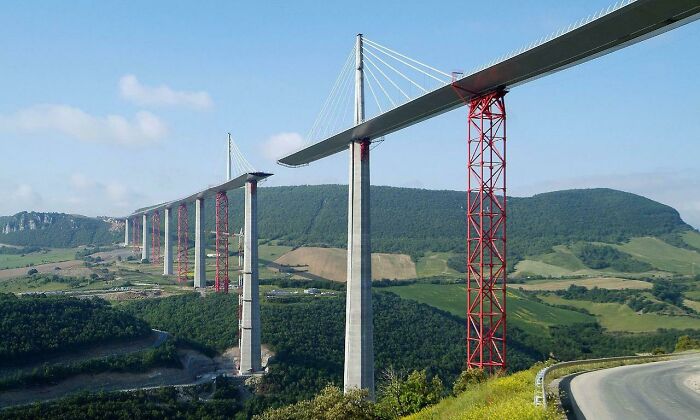 2004 Photo Of The Millau Viaduct In Southern France Under Construction