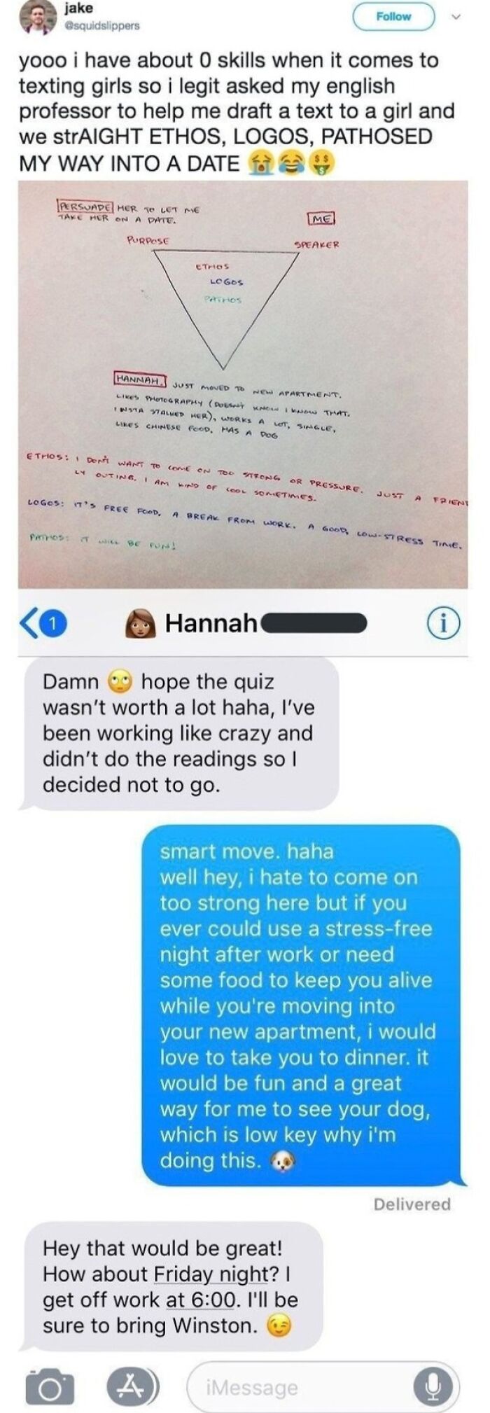 Ethos, Logos, Pathosed My Way Into A Date