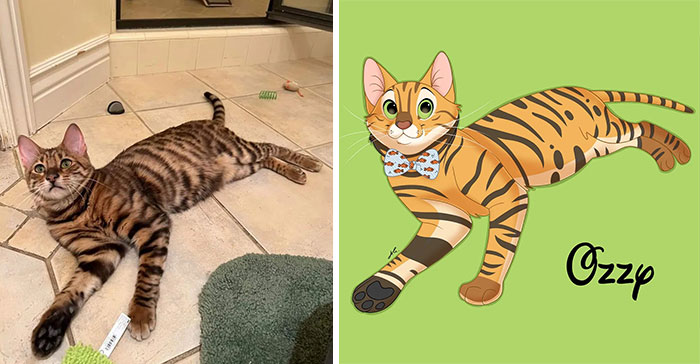People Send Pictures Of Their Pets To This Artist To Get Them ‘Disneyfied’ (New Pics)