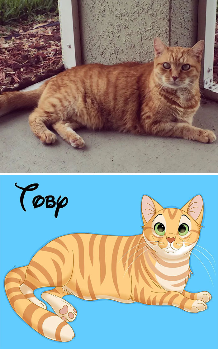 People Send Pictures Of Their Pets To This Artist To Get Them ‘Disneyfied’ (New Pics)