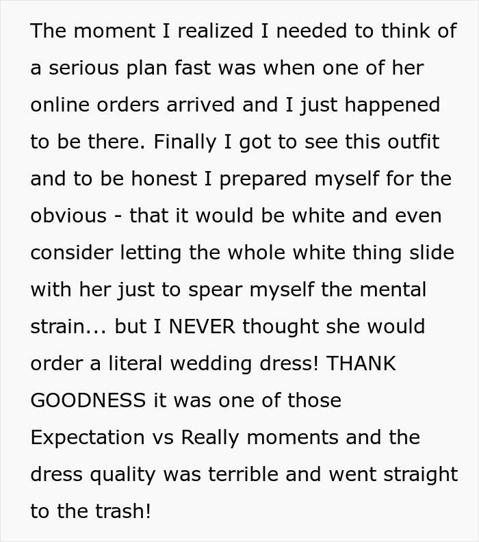 Bride Comes Up With A Brilliant Punishment For Anyone Who Shows Up In White To The Wedding After Seeing What MIL Plans On Wearing Bride Comes Up With A Brilliant Punishment For Anyone Who Shows Up In White To The Wedding After Seeing What MIL Plans On Wearing