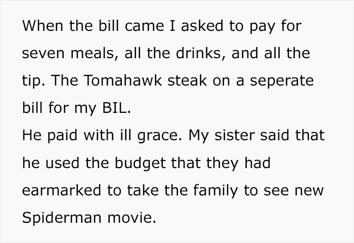 Sister's Family Tries Shaming Man For Not Paying $190 For Their Son's Steak, Despite The Man Warning The Boy Not To Order It Sister's Family Tries Shaming Man For Not Paying $190 For Their Son's Steak, Despite The Man Warning The Boy Not To Order It
