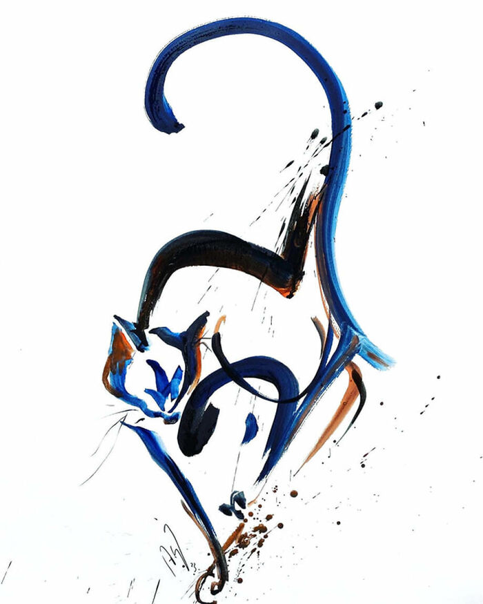 I Create Minimalist Cat Paintings