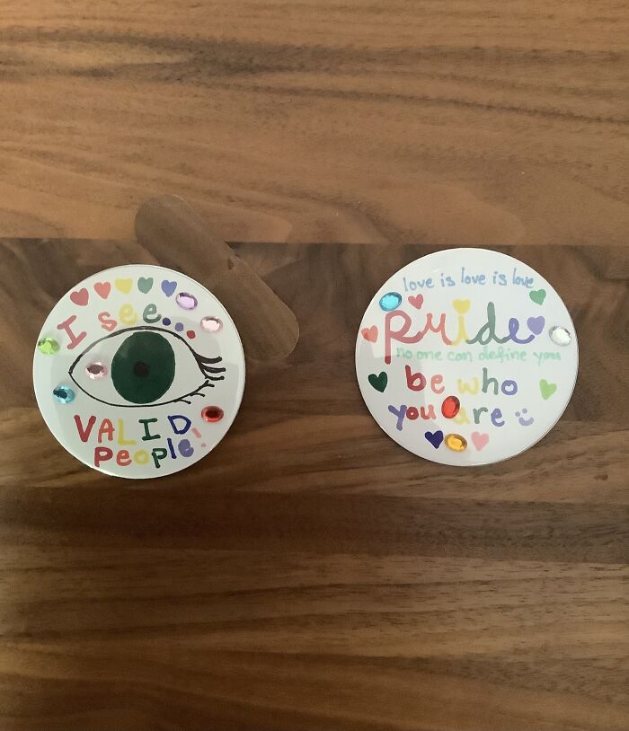 Went To My First Pride Event And Made These Pins, Literally Cried Happy Tears