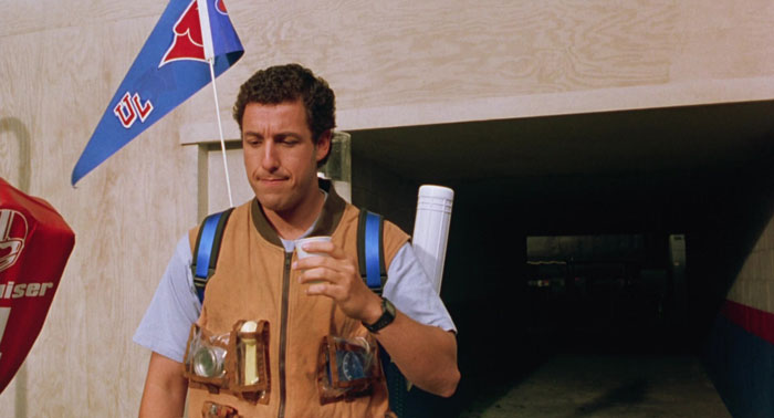 Bobby Boucher drinking water from a plastic cup