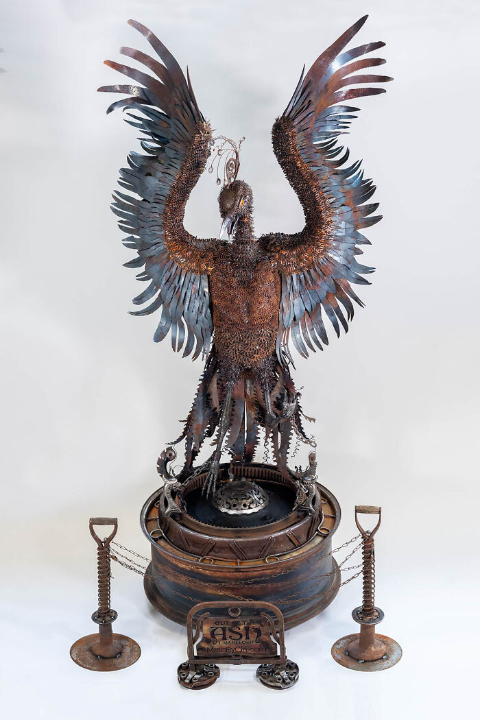 I Made A Scrap Metal Phoenix Fire Pit (11 Pics) I Made A Scrap Metal Phoenix Fire Pit (11 Pics)