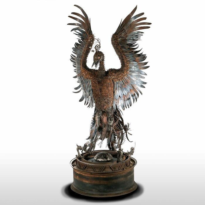 I Made A Scrap Metal Phoenix Fire Pit (11 Pics) I Made A Scrap Metal Phoenix Fire Pit (11 Pics)