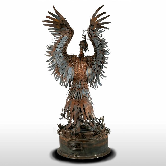 I Made A Scrap Metal Phoenix Fire Pit (11 Pics) I Made A Scrap Metal Phoenix Fire Pit (11 Pics)