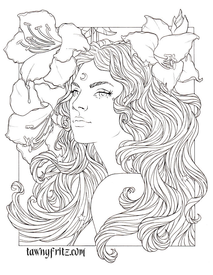 I Drew The Personification Of Magical Flowers And Put Them All In A Coloring Book