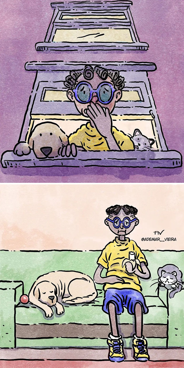 Este artista crea 6 nuevos y emotivos cómics sobre la vida con un gato y un perro inspirados en sus experiencias personales Este artista crea 6 nuevos y emotivos cómics sobre la vida con un gato y un perro inspirados en sus experiencias personales