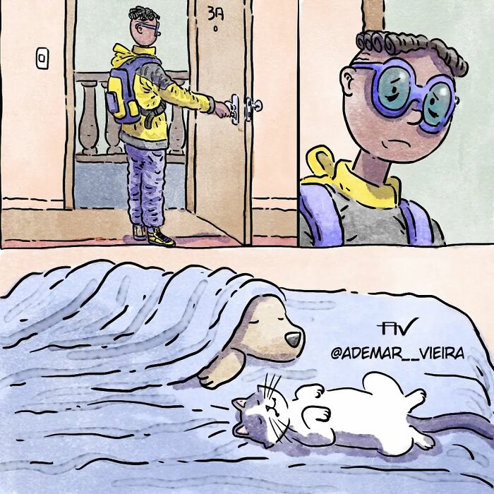 Este artista crea 6 nuevos y emotivos cómics sobre la vida con un gato y un perro inspirados en sus experiencias personales Este artista crea 6 nuevos y emotivos cómics sobre la vida con un gato y un perro inspirados en sus experiencias personales