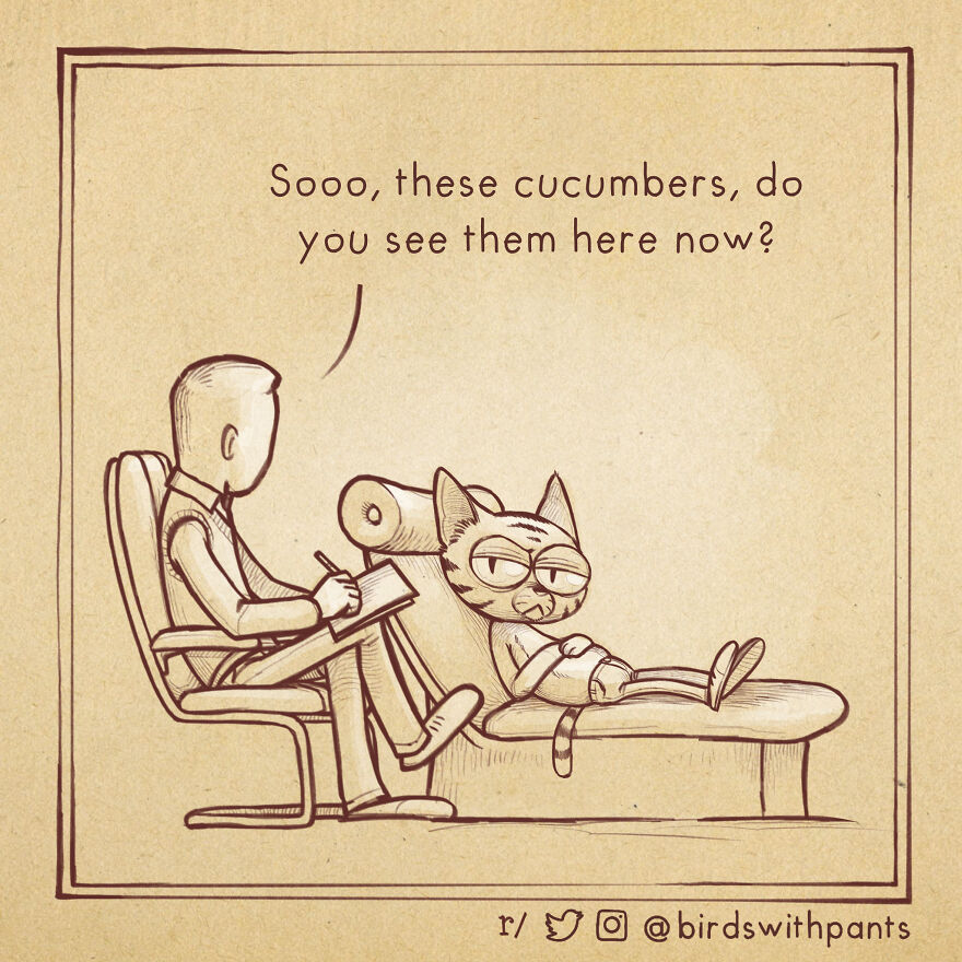 Birds With Pants, A Single Panel Comic About Animals Trying To Be Human