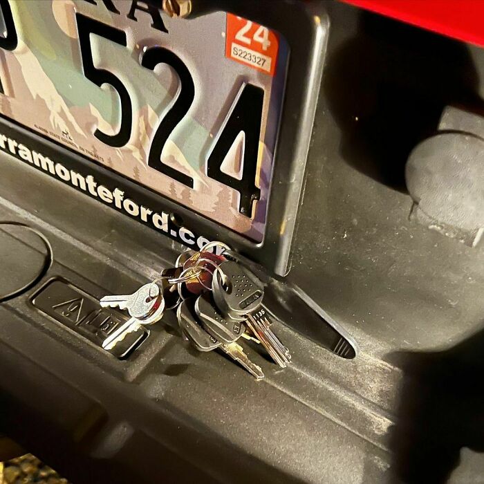 Conduje más de 100 millas con mis llaves ahí. Tuve suerte