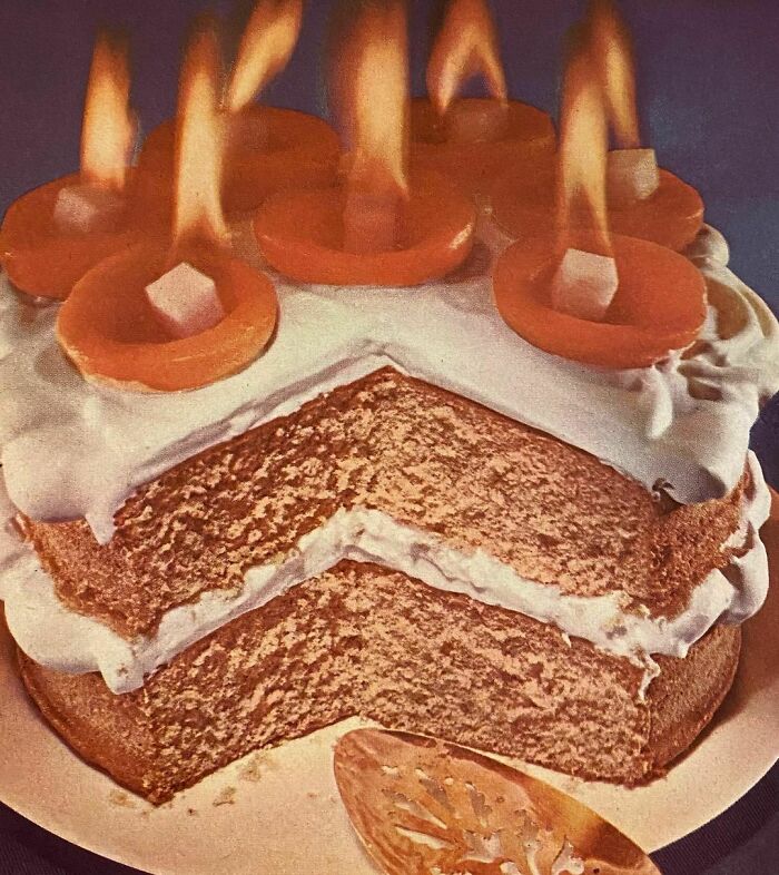 Flaming Peach Jubilee Cake (How To Have The Most Fun With Cake Mixes)