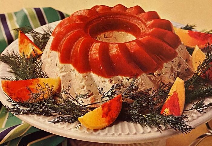 Tuna And Salmon Mold (Woman’s Day Encyclopedia Of Cookery Volume 10, 1966)