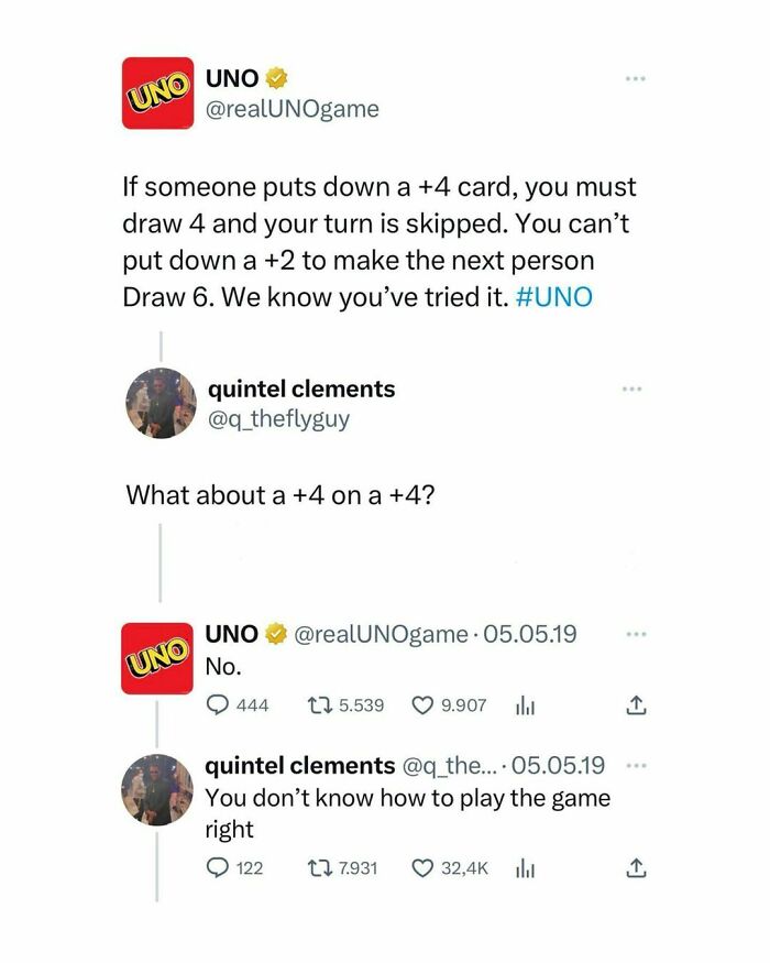 UNO's funny meme exchange on stacking cards to tickle your funny bone.