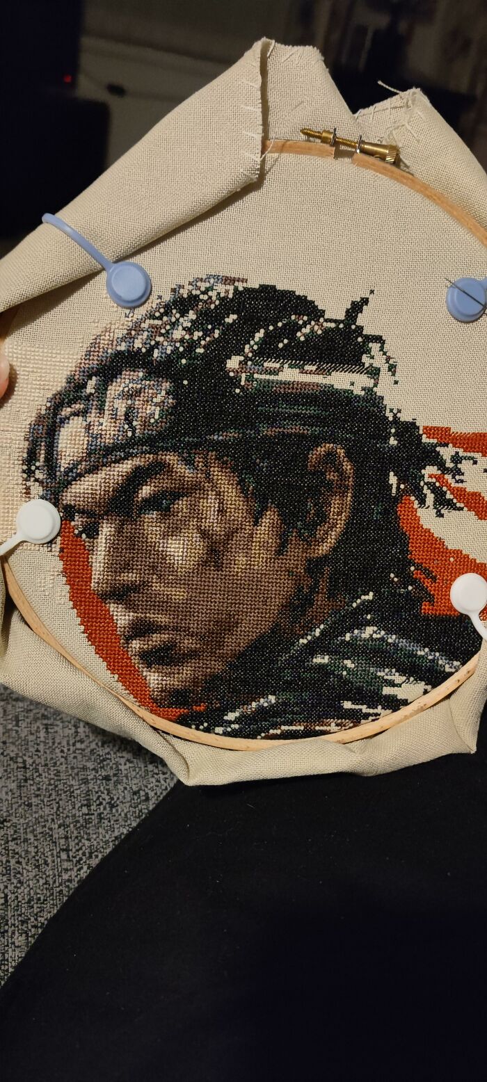 My Cross Stitch Process Of Jin Sakai Took Me 8 Months To Finish
