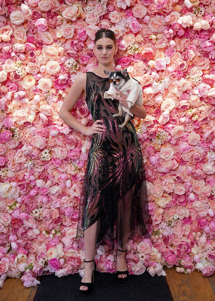 Kyla Holding Bogie As Bad Bunny