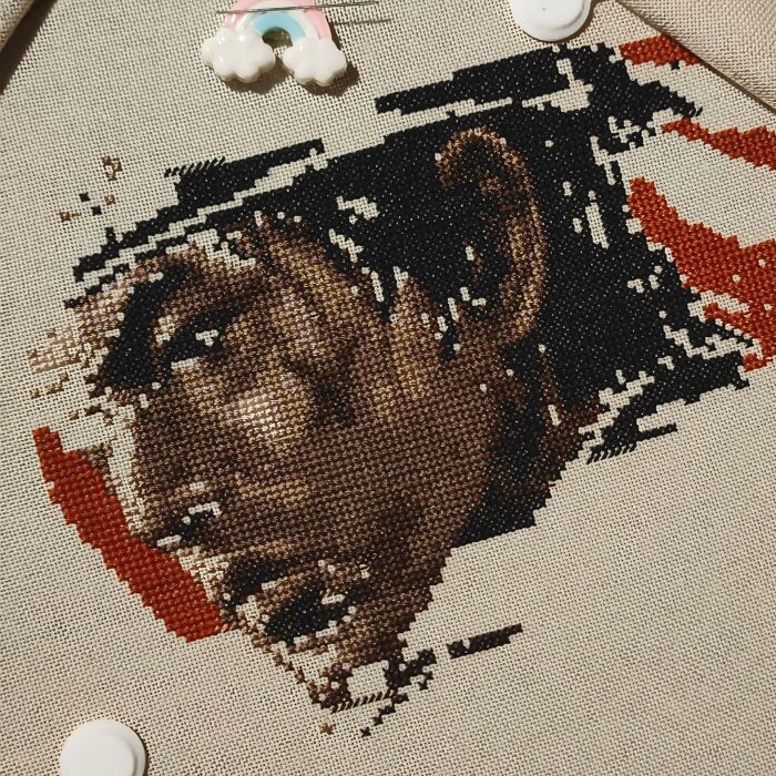 My Cross Stitch Process Of Jin Sakai Took Me 8 Months To Finish