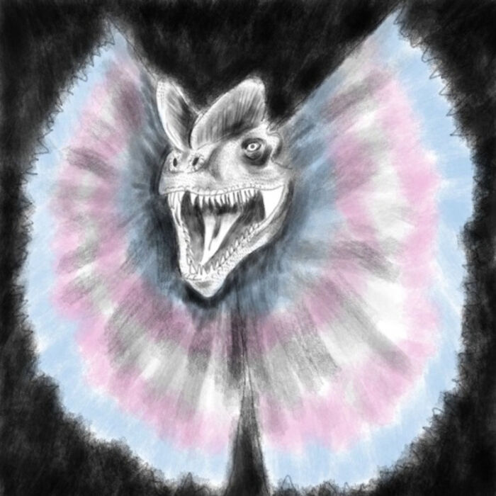 Also, Last Years Trans Pride Dilophosaurus