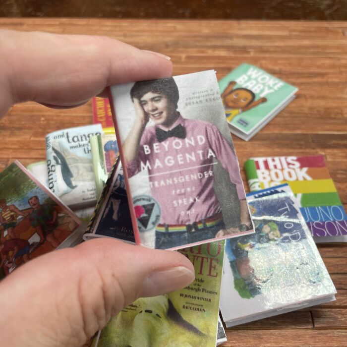 These 12 Miniature Banned Books Can Be Found In A Really Little Free Library That I Made