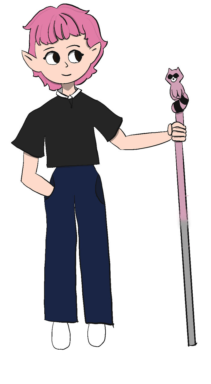 Owl House Oc! Their Staff Is A Subtle Demigirl Flag