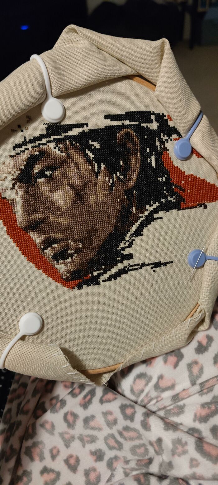 My Cross Stitch Process Of Jin Sakai Took Me 8 Months To Finish