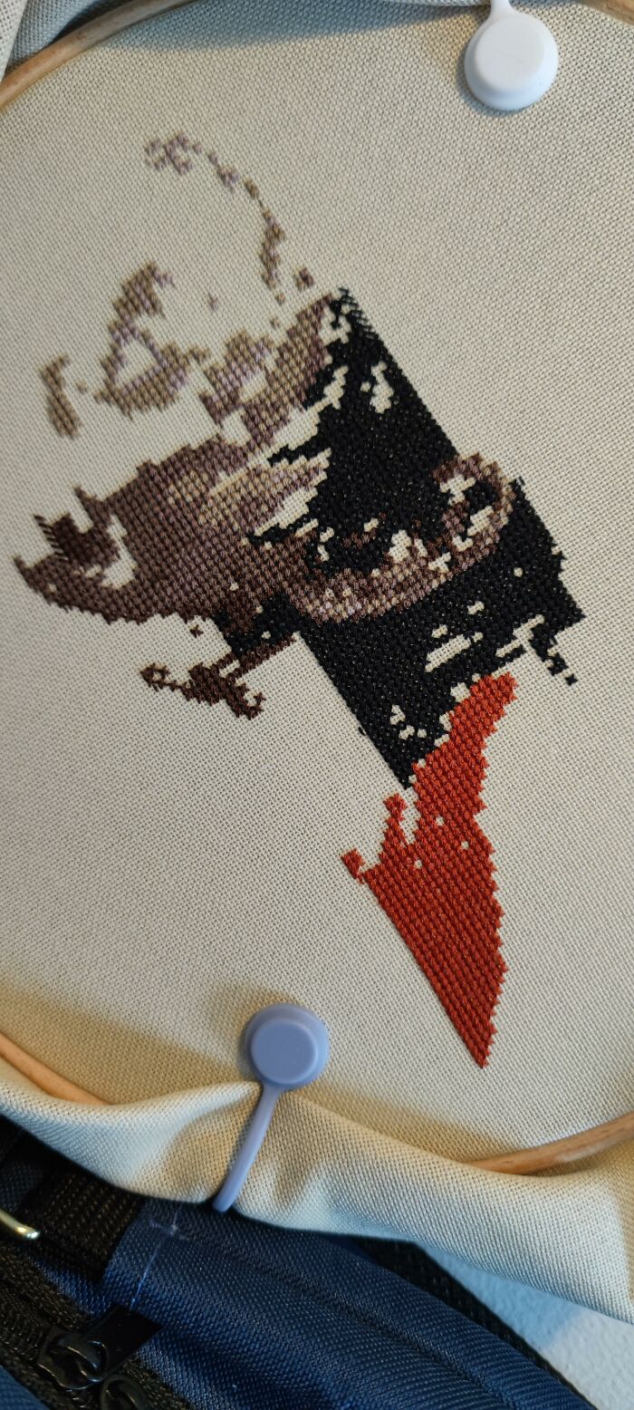 My Cross Stitch Process Of Jin Sakai Took Me 8 Months To Finish