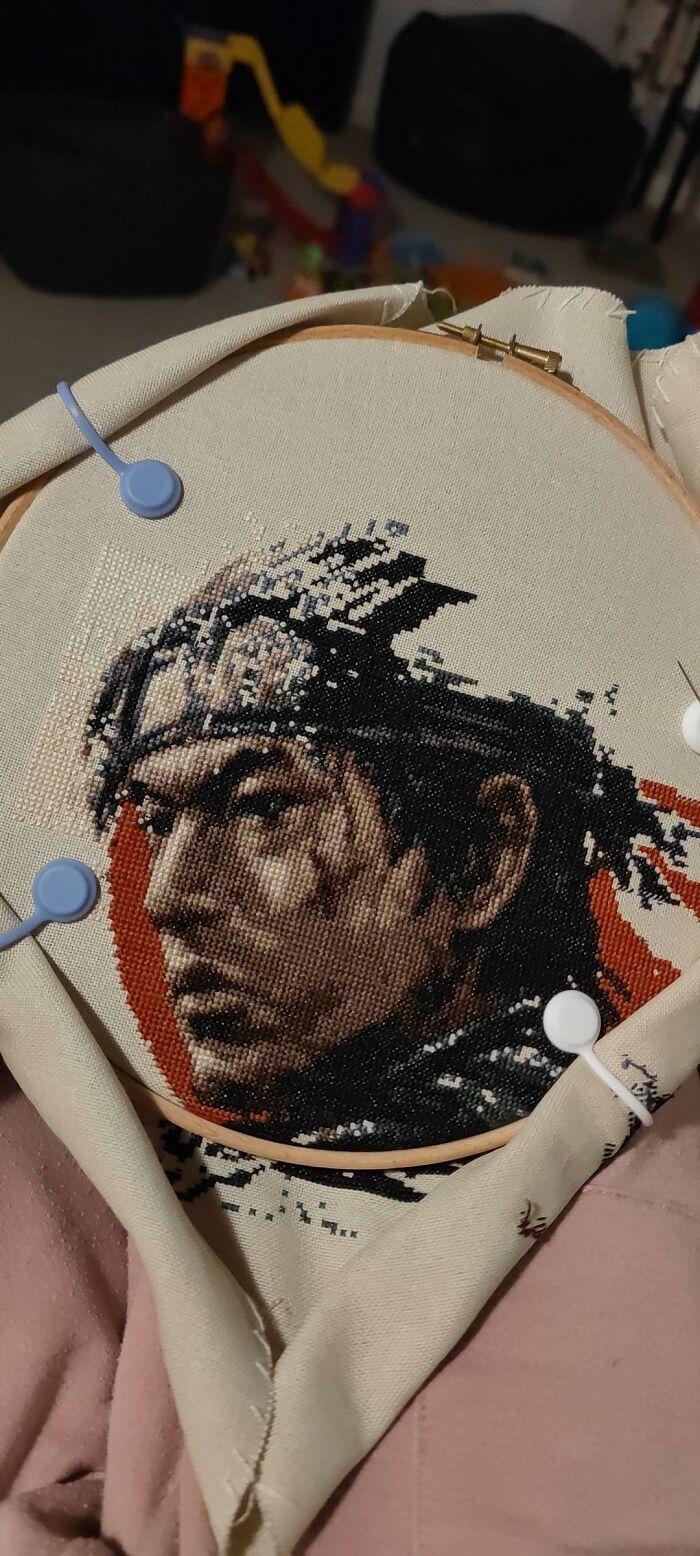My Cross Stitch Process Of Jin Sakai Took Me 8 Months To Finish