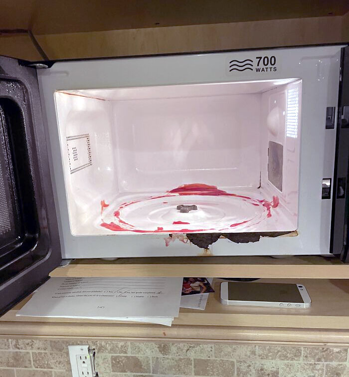 My 9-Year-Old Sister Destroyed Our Microwave Doing A "Tik Tok Life Hack" (The Starburst Melted Into The Actual Microwave)