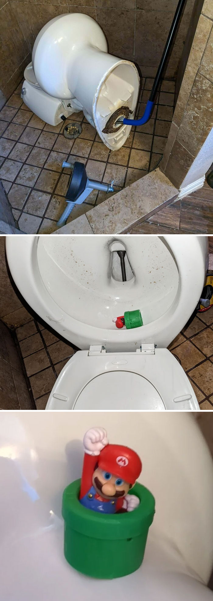 Un inodoro de descarga muy lenta me llevó a descubrir el atasco más irónico. Los niños son molestos a veces