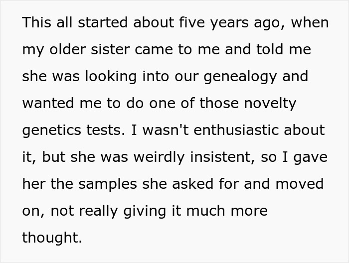 Woman Does A DNA Ancestry Test And Discovers She Isn’t Biologically Related To Her Dad, Cuts Everyone Off And Learns The Truth 5 Years Later Woman Does A DNA Ancestry Test And Discovers She Isn’t Biologically Related To Her Dad, Cuts Everyone Off And Learns The Truth 5 Years Later