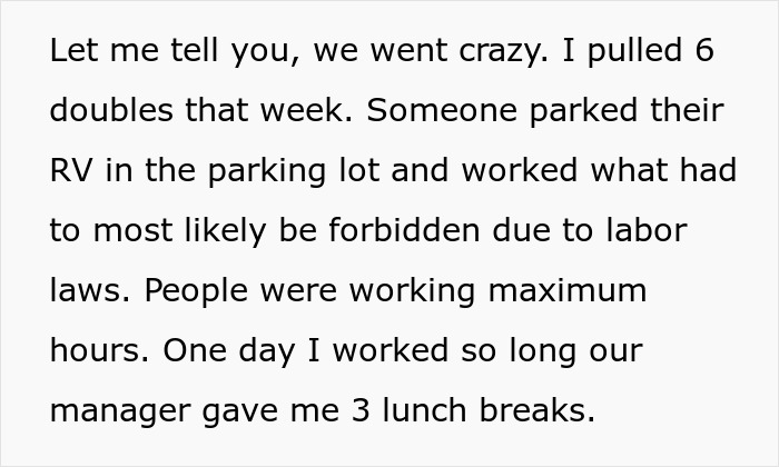 “Someone Parked Their RV In The Parking Lot”: Store Manager Authorizes All Overtime, Workers Use Every Minute Of It “Someone Parked Their RV In The Parking Lot”: Store Manager Authorizes All Overtime, Workers Use Every Minute Of It