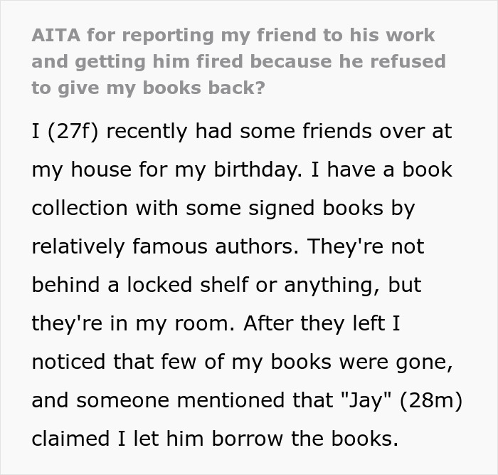 "I Told Him I Will Be Calling The Cops": Woman Gets Friend Fired After He "Borrowed" Her Special Books To Get Them Appraised As A "Surprise"