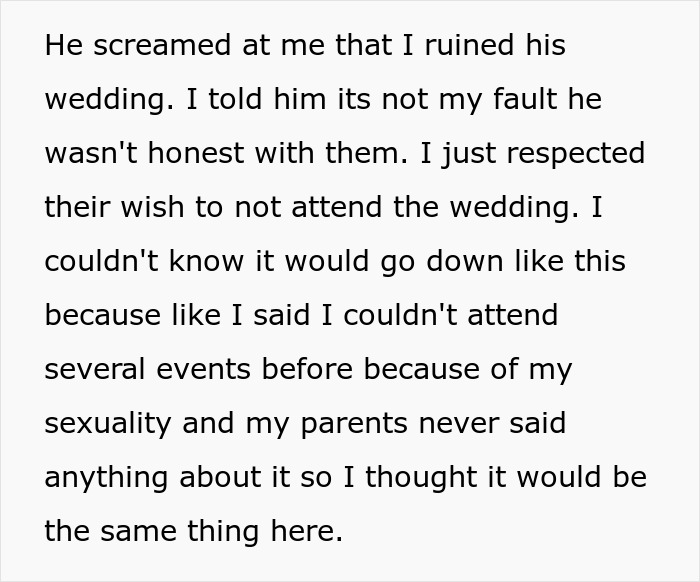 “Two Fronts Formed”: A Man’s Absence From A Wedding Causes Chaos, As The Reason He Didn’t Attend Splits The Family “Two Fronts Formed”: A Man’s Absence From A Wedding Causes Chaos, As The Reason He Didn’t Attend Splits The Family