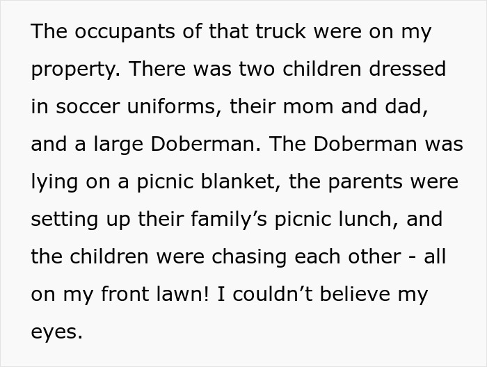 Woman Gets Her Sweet Revenge After Random Family Decided To Have A Picnic On Her Front Lawn And Refused To Leave Woman Gets Her Sweet Revenge After Random Family Decided To Have A Picnic On Her Front Lawn And Refused To Leave