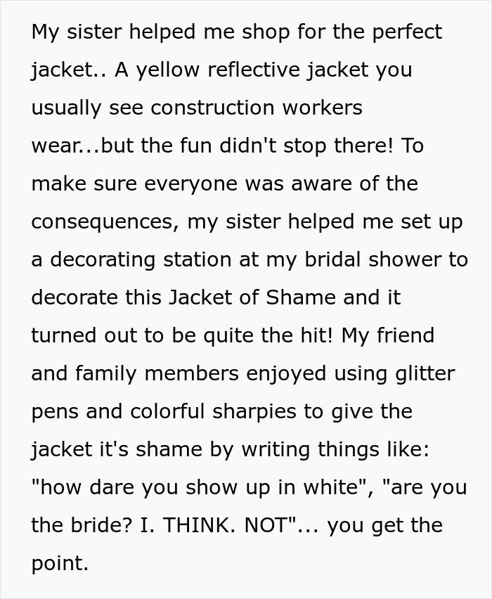 Bride Comes Up With A Brilliant Punishment For Anyone Who Shows Up In White To The Wedding After Seeing What MIL Plans On Wearing Bride Comes Up With A Brilliant Punishment For Anyone Who Shows Up In White To The Wedding After Seeing What MIL Plans On Wearing