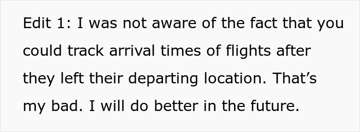 "Am I A Jerk For Picking My Wife Up From The Airport 10 Minutes Late?" "Am I A Jerk For Picking My Wife Up From The Airport 10 Minutes Late?"