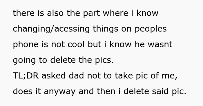&ldquo;[Am I The Jerk] For Accessing My Dad&rsquo;s Phone And Deleting A Picture Of Me?&rdquo; 
