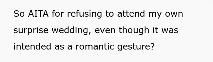 Boyfriend Invites Woman To A Fancy Party, She Realizes It's Actually A Surprise Wedding For Her And Leaves