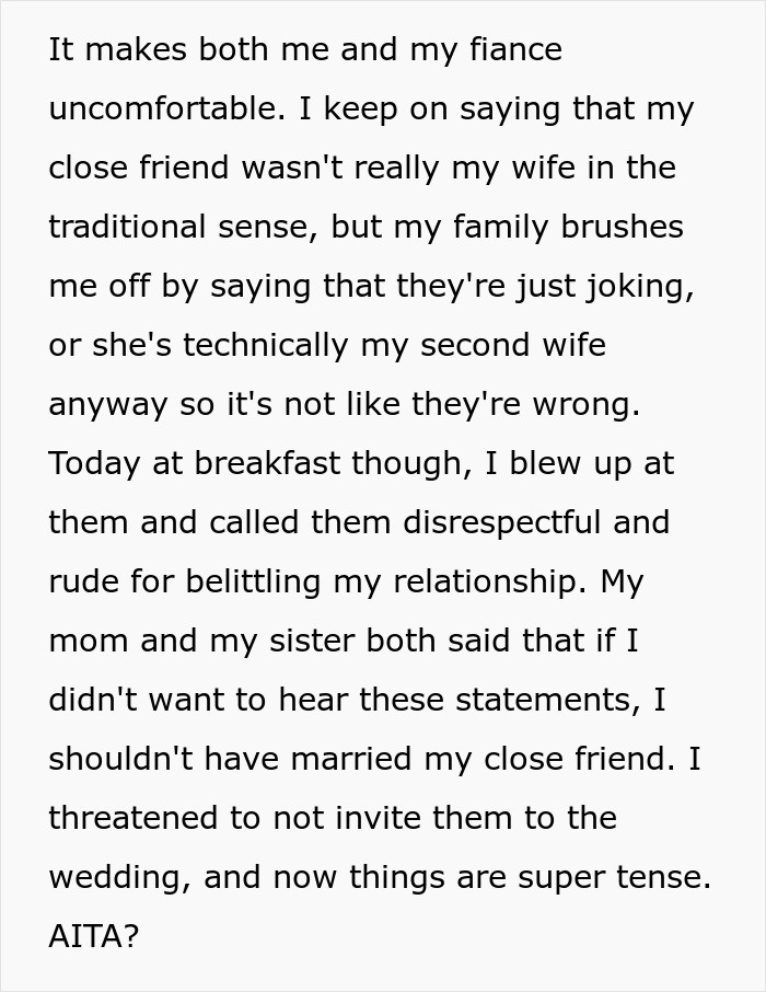 "Wife #2 At 32, Huh? That's A Lot Of Wives For Your Age!": Family Keep Saying Nasty Things About Son's Wife, He Snaps