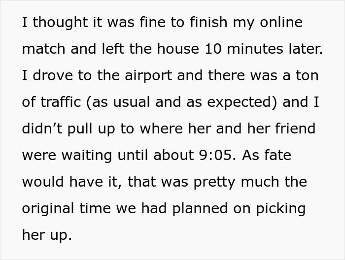 "Am I A Jerk For Picking My Wife Up From The Airport 10 Minutes Late?" "Am I A Jerk For Picking My Wife Up From The Airport 10 Minutes Late?"