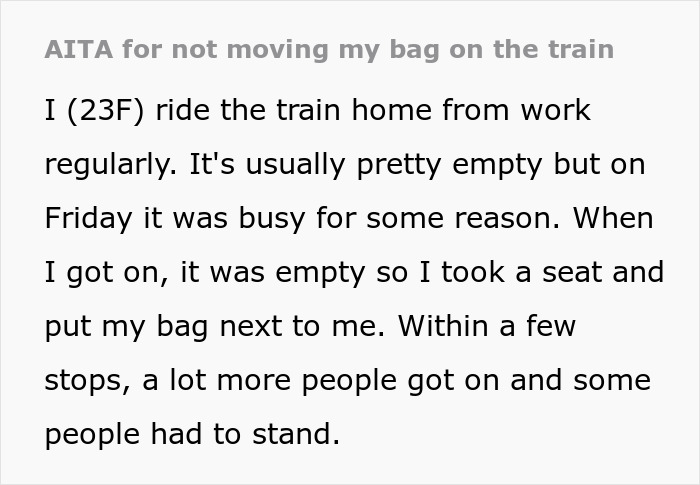 Woman Doesn&rsquo;t Want Men Sitting Next To Her On A Busy Train, Gets In An Argument When She&rsquo;s Asked To Move Her Bag From An Empty Seat