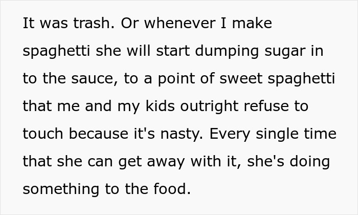 Woman&rsquo;s Husband And His Sister Kept &ldquo;Fixing&rdquo; Her Food To The Point That She And Her Kids Would Refuse To Eat It, So She Finally Snaps