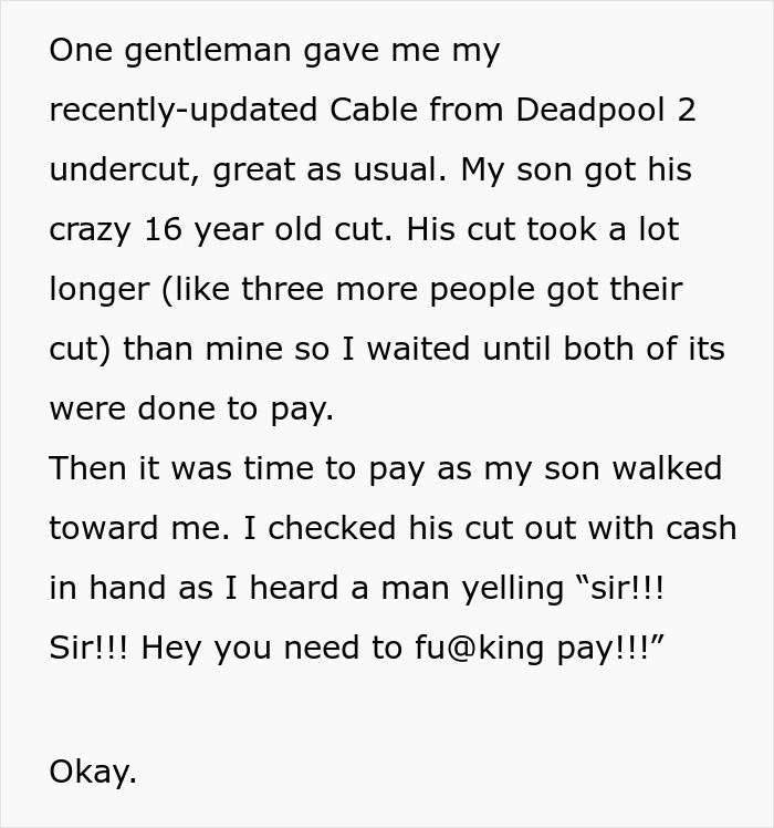 Customer Wants To Pay In Cash, Rude Barber Slaps It Out Of His Hands And Shows Him To The Credit Card Reader And He Maliciously Complies Customer Wants To Pay In Cash, Rude Barber Slaps It Out Of His Hands And Shows Him To The Credit Card Reader And He Maliciously Complies
