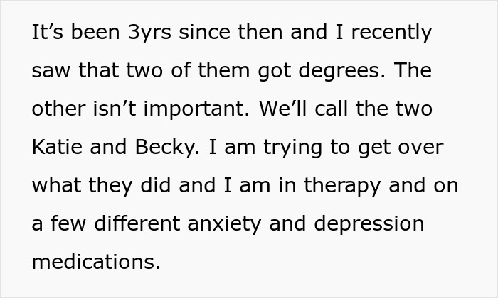 Woman Gets Revenge On Her School Bullies: &ldquo;I Made It So They Won&rsquo;t Ever Get A Job In Their Chosen Degree&rdquo;