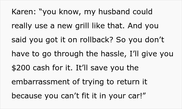 Drama Erupts In Store Parking Lot After Entitled Karen Decides She Wants Man&rsquo;s Newly Purchased Grill