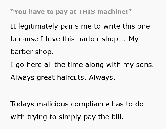Customer Wants To Pay In Cash, Rude Barber Slaps It Out Of His Hands And Shows Him To The Credit Card Reader And He Maliciously Complies Customer Wants To Pay In Cash, Rude Barber Slaps It Out Of His Hands And Shows Him To The Credit Card Reader And He Maliciously Complies
