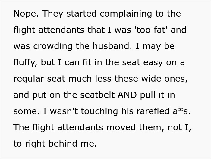 Karen Couple Bother Plane Passenger, Calling Them &ldquo;Too Fat&rdquo; For Their Own Seat, Get Served Karma Cake