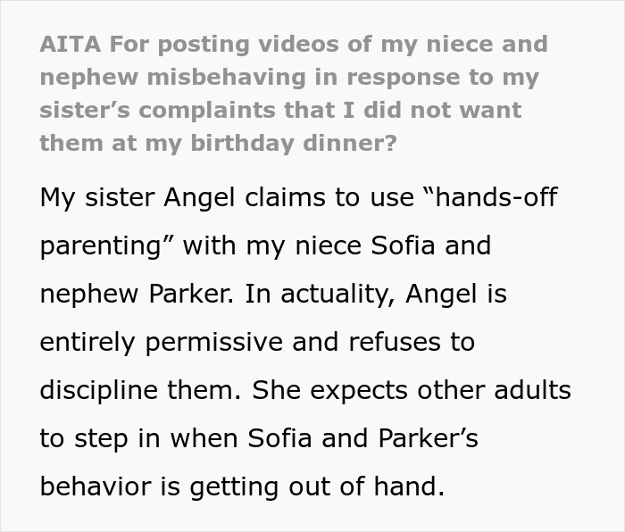 Video Footage Of Kids Misbehaving Ends Up Online After Their Mother Takes A Discussion Of Them Not Being Invited To Her Sister&rsquo;s 27th Birthday Party Online